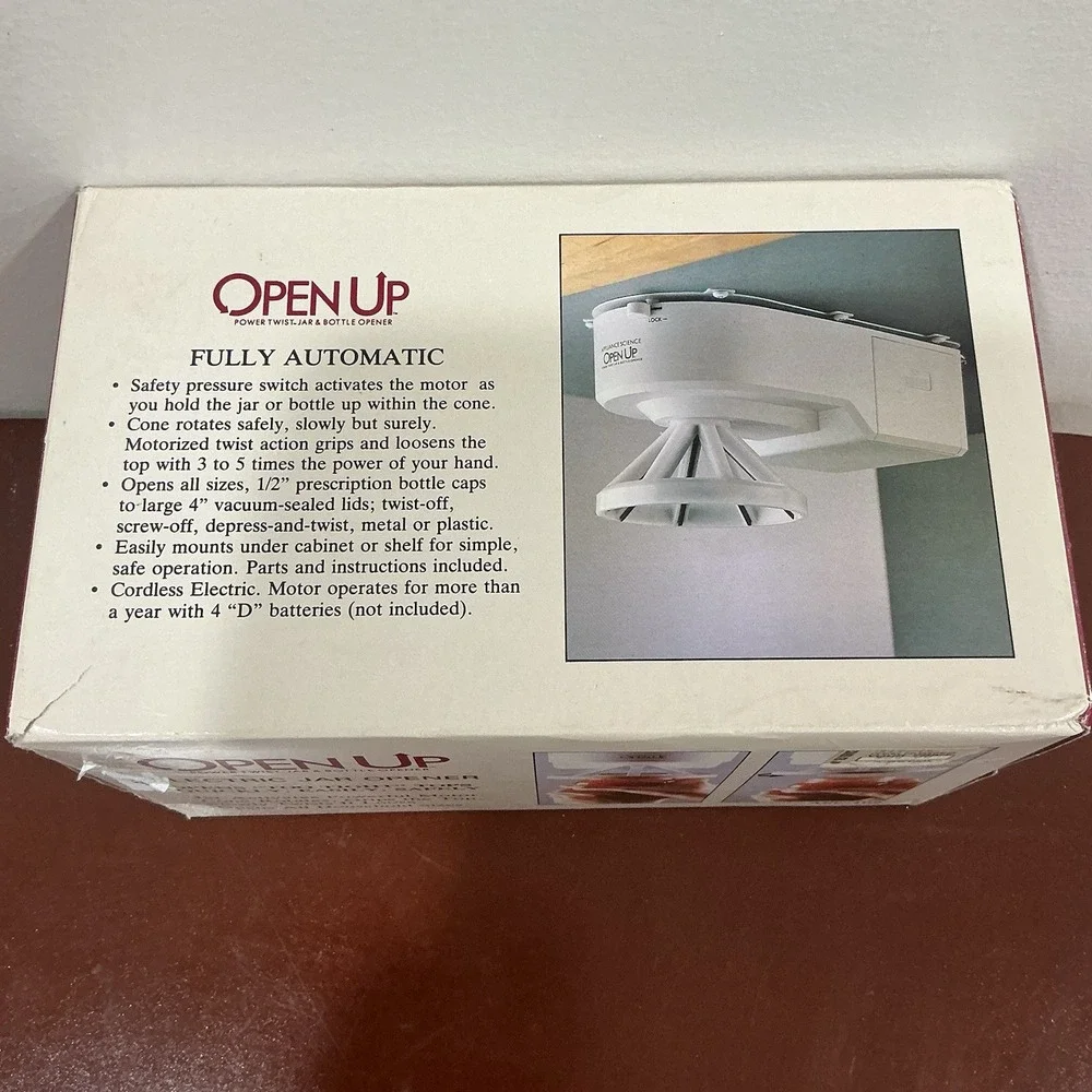 Open Up Power Twist Cordless Jar & Bottle Opener Appliance Science ASC-102 White